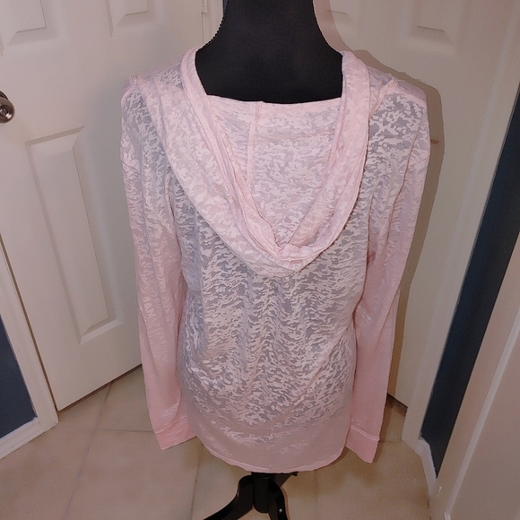 Yesterdays Sportswear Pink Lightweight Hoodie Long Sleeve Top Kona Hawaii XL EUC - Picture 6 of 12